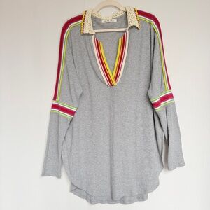 We The Free by Free People “Feeling Magical” Crochet Trim Top – Gray Large